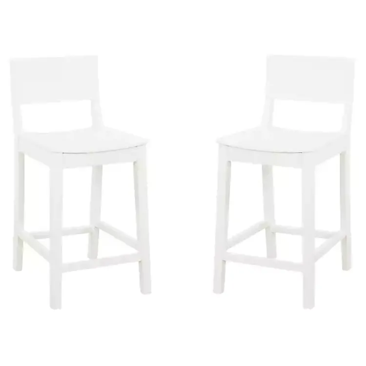 Kirklands Home Bar Stools & Counter Height Stools|Wood Devin Counter Stools, Set of 2 White