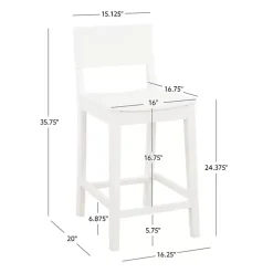 Kirklands Home Bar Stools & Counter Height Stools|Wood Devin Counter Stools, Set of 2 White