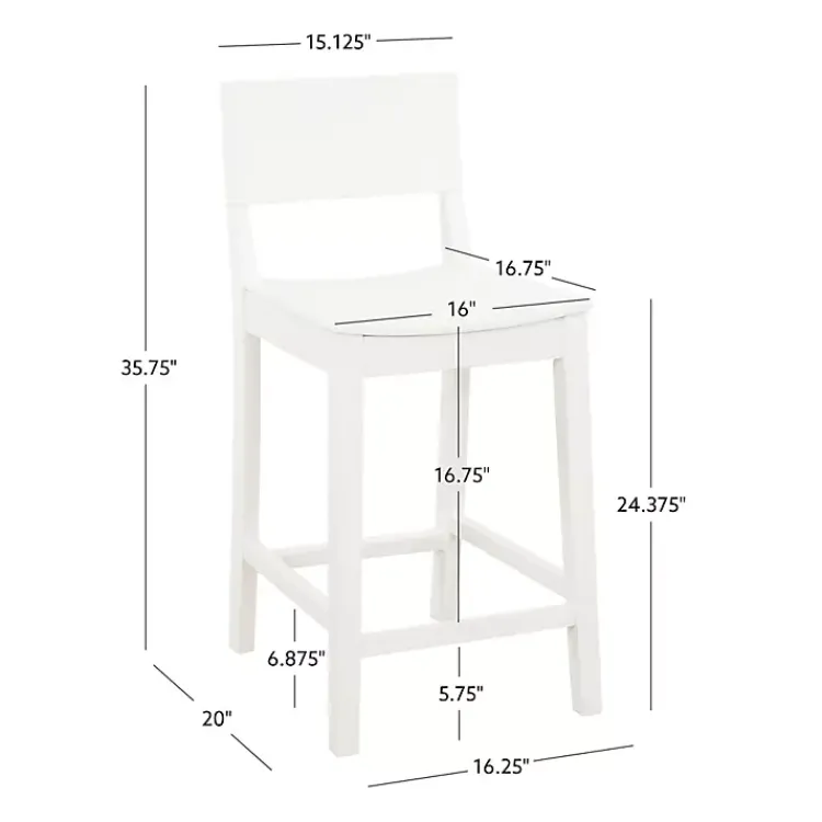 Kirklands Home Bar Stools & Counter Height Stools|Wood Devin Counter Stools, Set of 2 White