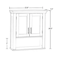 Kirklands Home Wall Storage|Wood 2-Door Open Shelf Wall Cabinet White