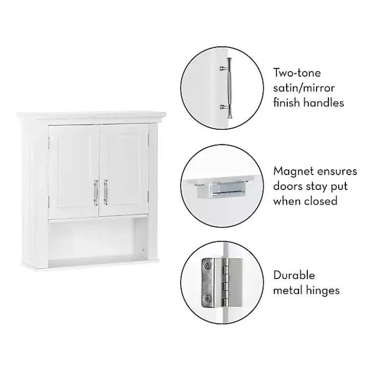 Kirklands Home Wall Storage|Wood 2-Door Open Shelf Wall Cabinet White