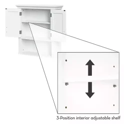 Kirklands Home Wall Storage|Wood 2-Door Open Shelf Wall Cabinet White
