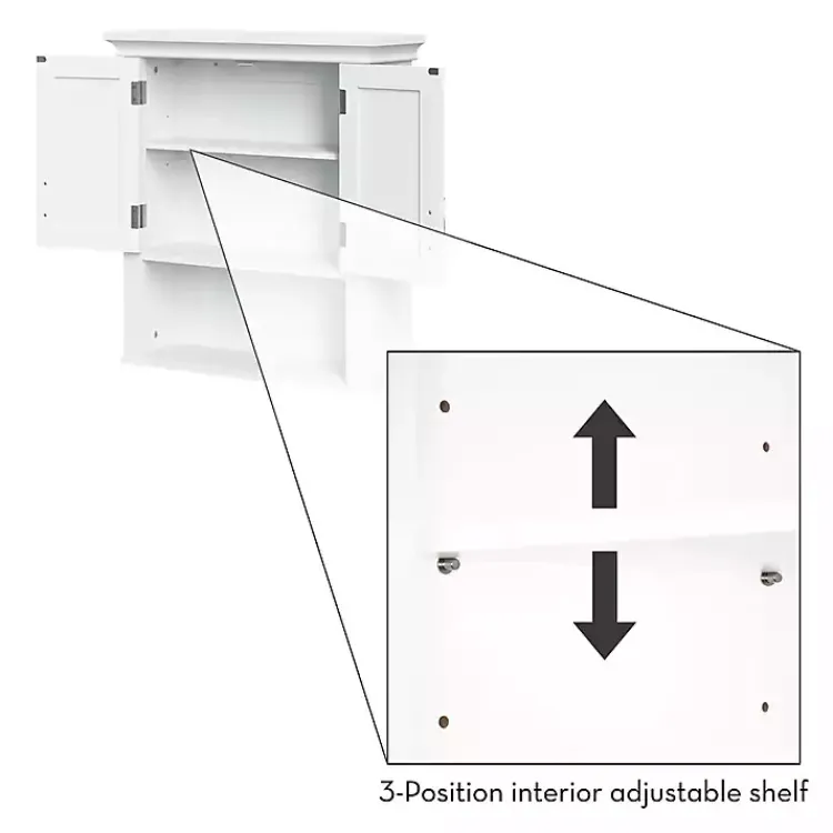 Kirklands Home Wall Storage|Wood 2-Door Open Shelf Wall Cabinet White