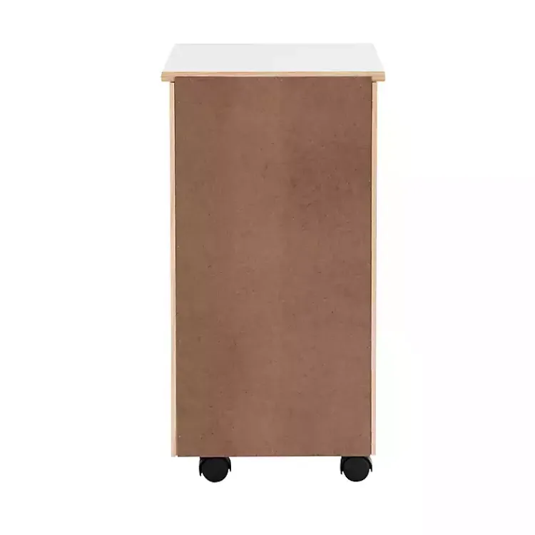 Kirklands Home Office Furniture|Wood 6-Drawer Cary Storage Cart White