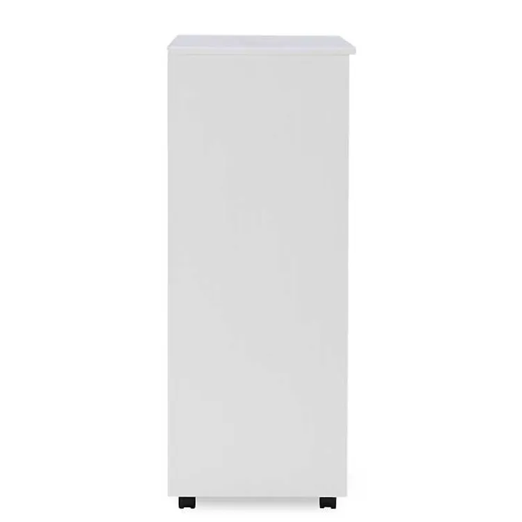 Kirklands Home Office Furniture|Wood 8-Drawer Cary Storage Cart White