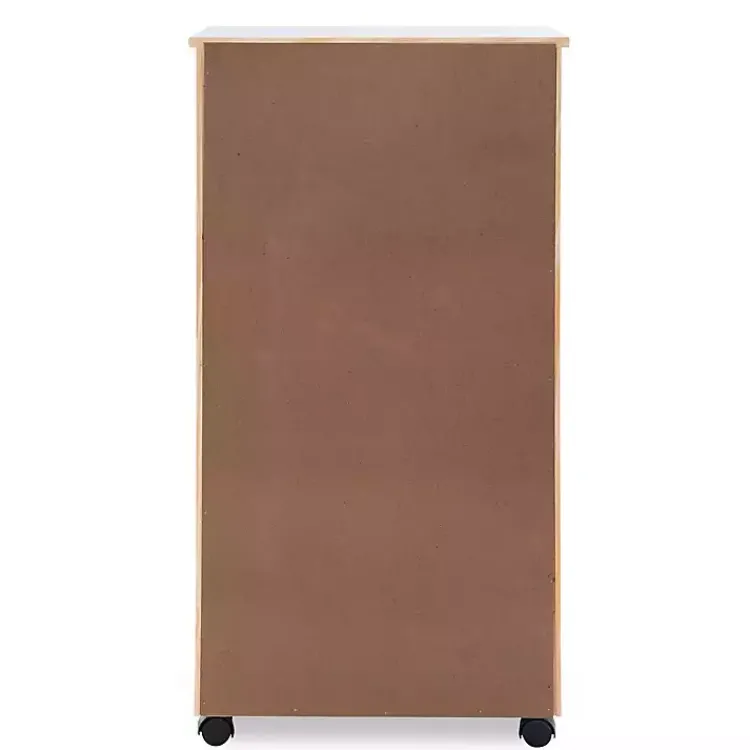 Kirklands Home Office Furniture|Wood 8-Drawer Cary Storage Cart White