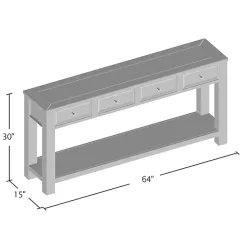 Kirklands Home Console Tables|Wood 4-Drawer Farmhouse Console Table White