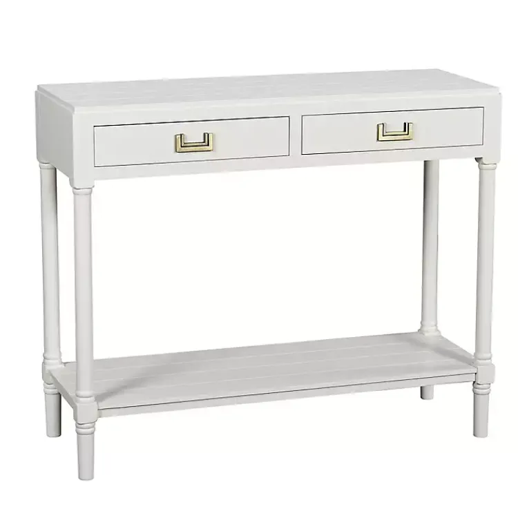 Kirklands Home Console Tables|Wood 2-Drawer Layla Console Table White