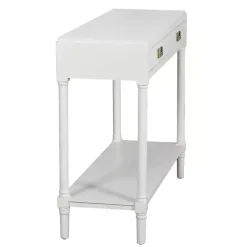 Kirklands Home Console Tables|Wood 2-Drawer Layla Console Table White