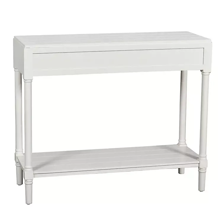 Kirklands Home Console Tables|Wood 2-Drawer Layla Console Table White