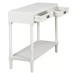 Kirklands Home Console Tables|Wood 2-Drawer Layla Console Table White