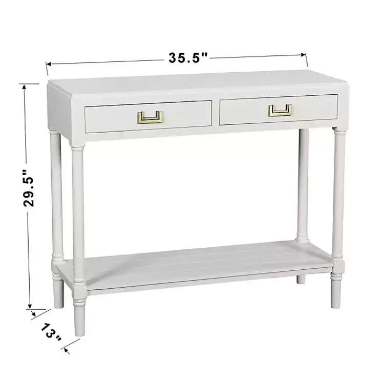 Kirklands Home Console Tables|Wood 2-Drawer Layla Console Table White