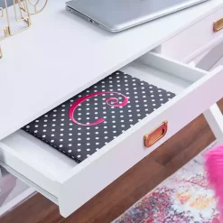 Kirklands Home Office Furniture|Wood 2-Drawer X-Frame Desk White