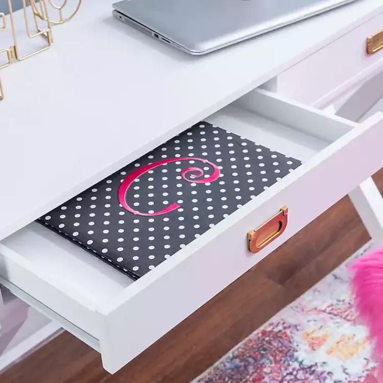 Kirklands Home Office Furniture|Wood 2-Drawer X-Frame Desk White