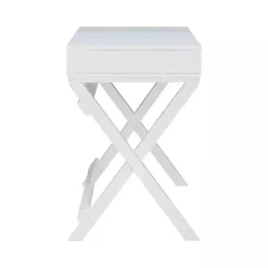Kirklands Home Office Furniture|Wood 2-Drawer X-Frame Desk White
