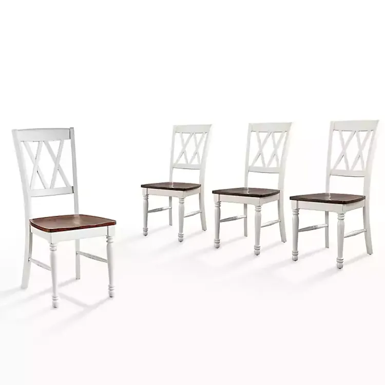 Kirklands Home Dining Chairs|Wood Farmhouse Dining Chairs, Set of 4 White
