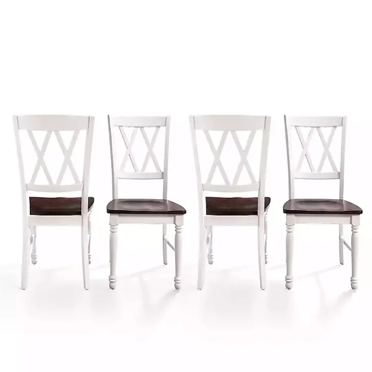 Kirklands Home Dining Chairs|Wood Farmhouse Dining Chairs, Set of 4 White