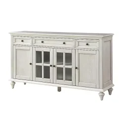 Kirklands Home Cabinets & Sideboards|Wood Glass Door Sideboard Cabinet White