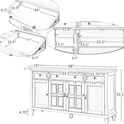 Kirklands Home Cabinets & Sideboards|Wood Glass Door Sideboard Cabinet White