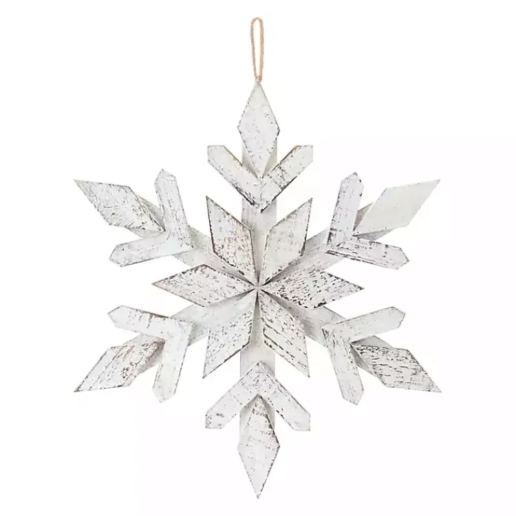 Clearance Wood Large 6-pc. Snowflake Ornament Set Christmas Ornaments