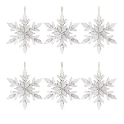 Clearance Wood Large 6-pc. Snowflake Ornament Set Christmas Ornaments