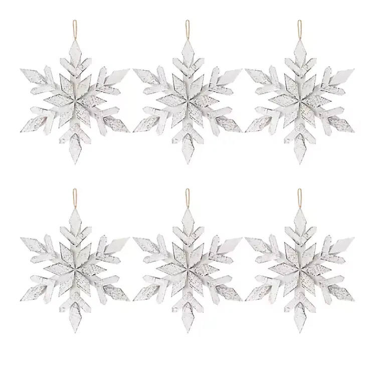 Clearance Wood Large 6-pc. Snowflake Ornament Set Christmas Ornaments