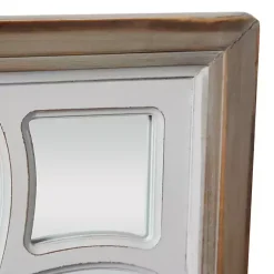 Kirklands Home Decorative Mirrors|White Wood Lattice Overlay Mirror