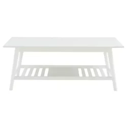 Kirklands Home Coffee Tables|White Wood Midcentury Coffee Table