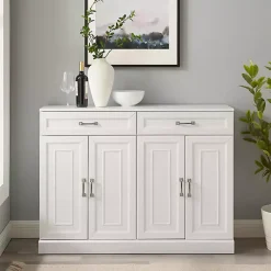 Kirklands Home Cabinets & Sideboards|Wood Panel 4-Door Cabinet White