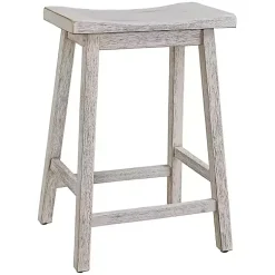 Kirklands Home Bar Stools & Counter Height Stools|Wood Rectangular Counter Stools, Set of 2 White