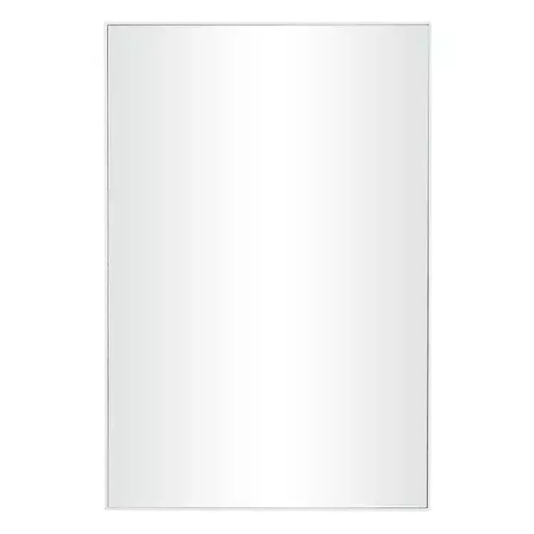 Kirklands Home Framed Mirrors|White Wood Rectangular Wall Mirror, 24x36 in.