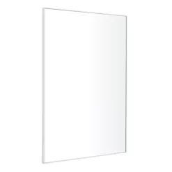 Kirklands Home Framed Mirrors|White Wood Rectangular Wall Mirror, 24x36 in.