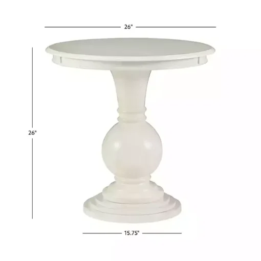 Kirklands Home Accent & End Tables|Wood Round Base Side Table White