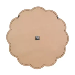 Kirklands Home Clocks|White Wood Scalloped Frame Wall Clock