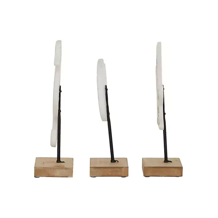 Clearance White Wood Sea Creature Statues, Set of 3 Statues & Figurines