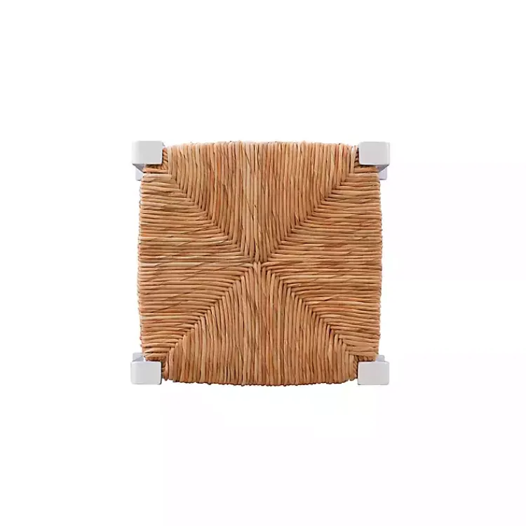 Kirklands Home Bar Stools & Counter Height Stools|White Wood Seagrass Backless 2-pc. Bar Stool Set Tan