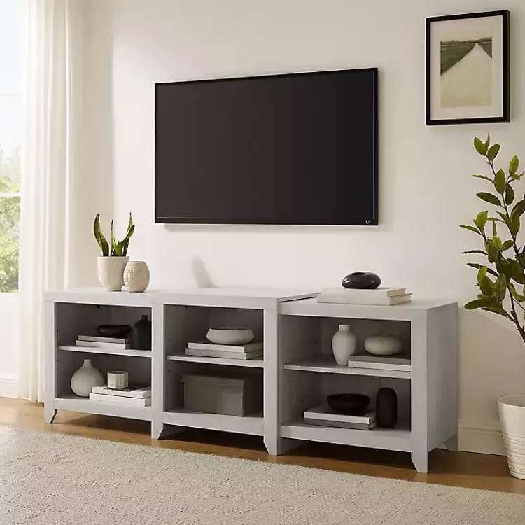 Kirklands Home Tv Stands & Media Consoles|Wood 6-Shelf Media Cabinet White