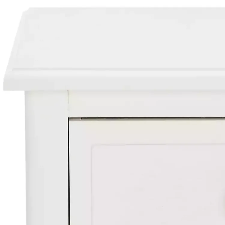 Kirklands Home Accent & End Tables|Wood Side Table with Baskets White