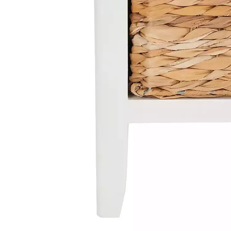 Kirklands Home Accent & End Tables|Wood Side Table with Baskets White