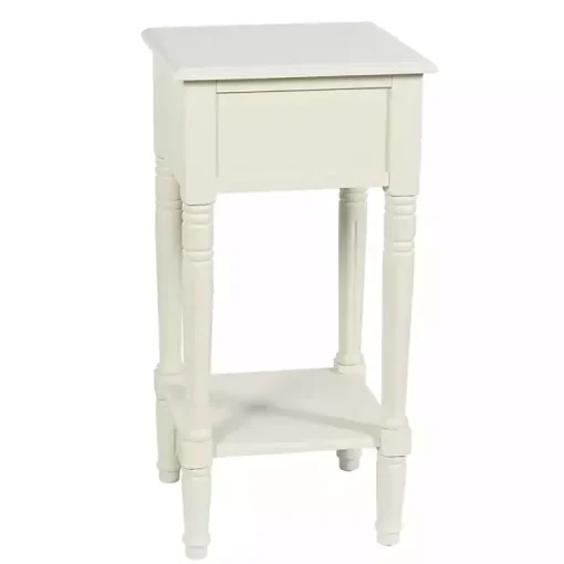 Kirklands Home Accent & End Tables|Wood Square Hampton Accent Table White
