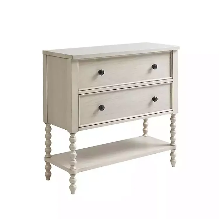 Kirklands Home Cabinets & Sideboards|Wood Turned Legs 2-Drawer Chest White