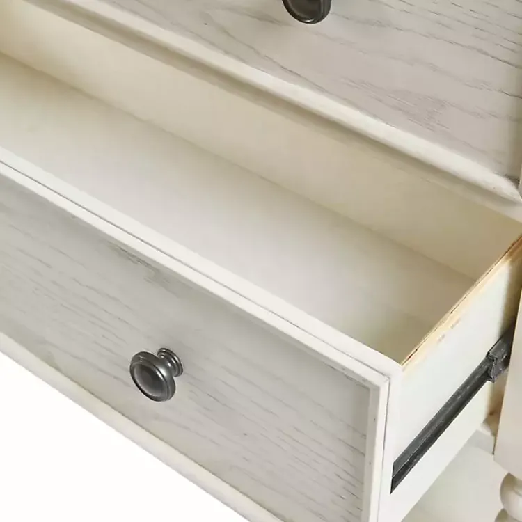 Kirklands Home Cabinets & Sideboards|Wood Turned Legs 2-Drawer Chest White