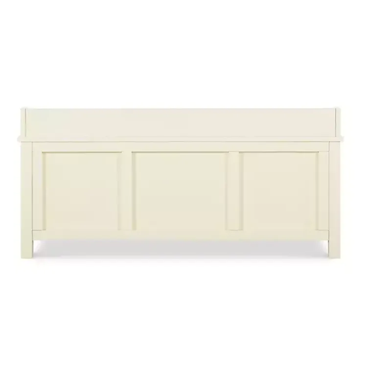 Kirklands Home Benches & Ottomans|White Wood Upholstered Storage Bench