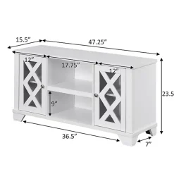 Kirklands Home Tv Stands & Media Consoles|Wood X Doors Media Cabinet White
