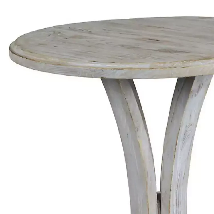 Kirklands Home Accent & End Tables|Wooden Arched Base Round Top Accent Table White