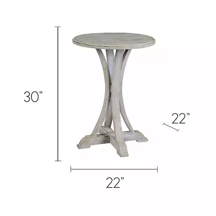 Kirklands Home Accent & End Tables|Wooden Arched Base Round Top Accent Table White