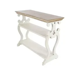 Kirklands Home Console Tables|Wooden 2-Shelf Console Table White