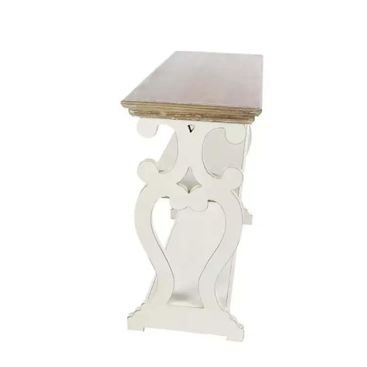 Kirklands Home Console Tables|Wooden 2-Shelf Console Table White