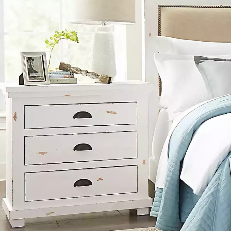 Kirklands Home Nightstands|Wooden Willow Nightstand White
