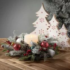 Discount White Woodland Snowflake Christmas Trees, Set of 3 Christmas Decorations